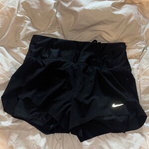 Nike Women's Black Athletic Running Shorts, Spandex Lined, Side and Back Pockets